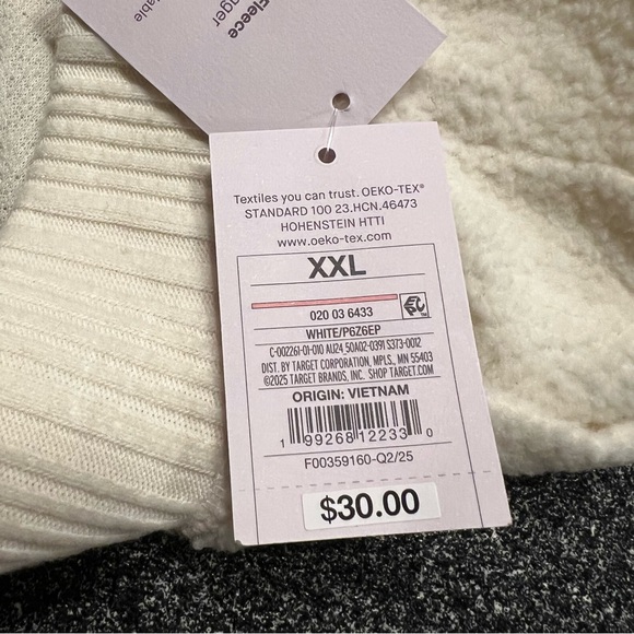 NWT Auden Teddy Fleece Jogger Pants Off White XXL - Picture 10 of 11